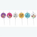 Youngs Metal Garden Stake with Wood Round Garden Tag, Assorted Style - Set of 6 73504